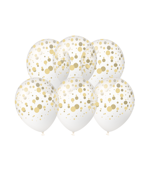 Konfettiprickar ballonger - Guld