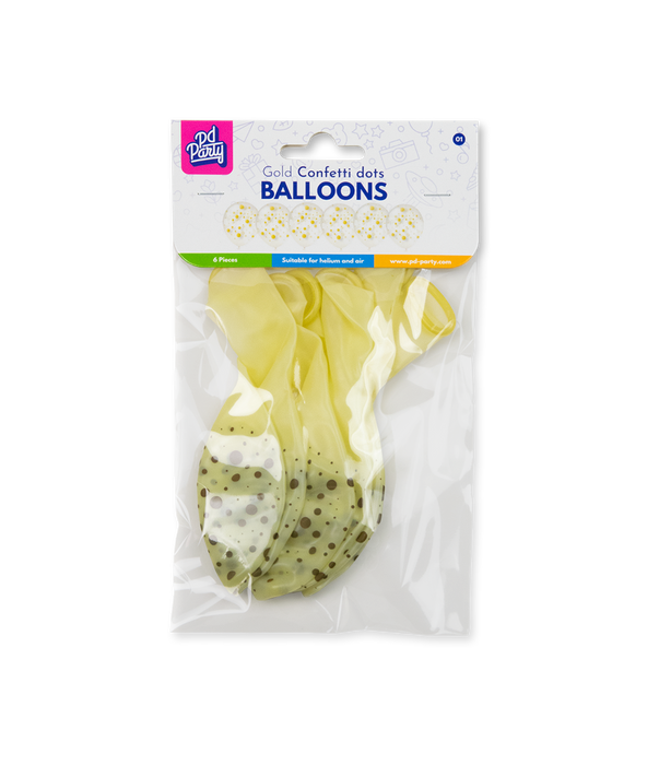 Konfettiprickar ballonger - Guld