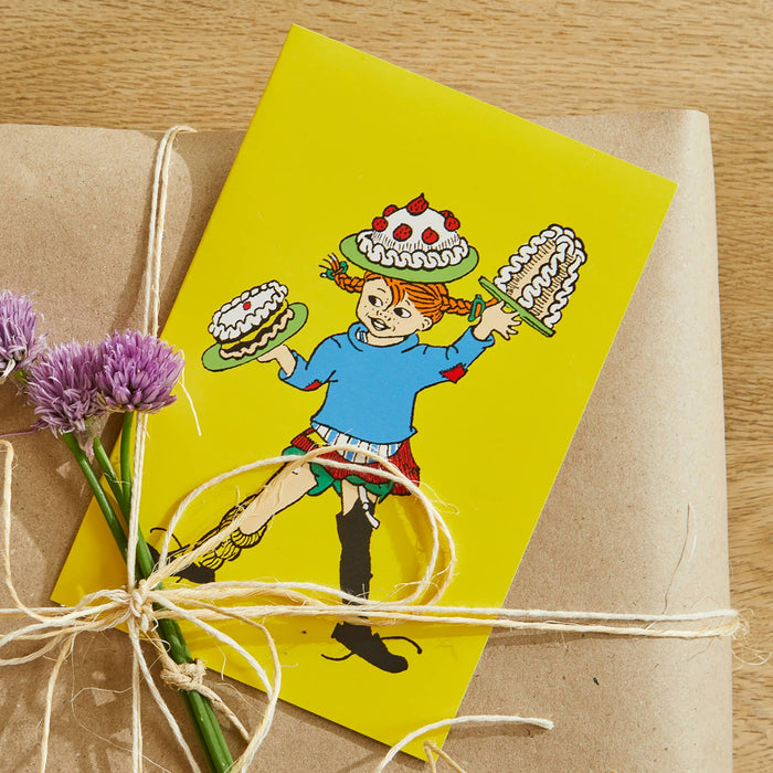 Pippi - Vykort med Kuvert - Gul