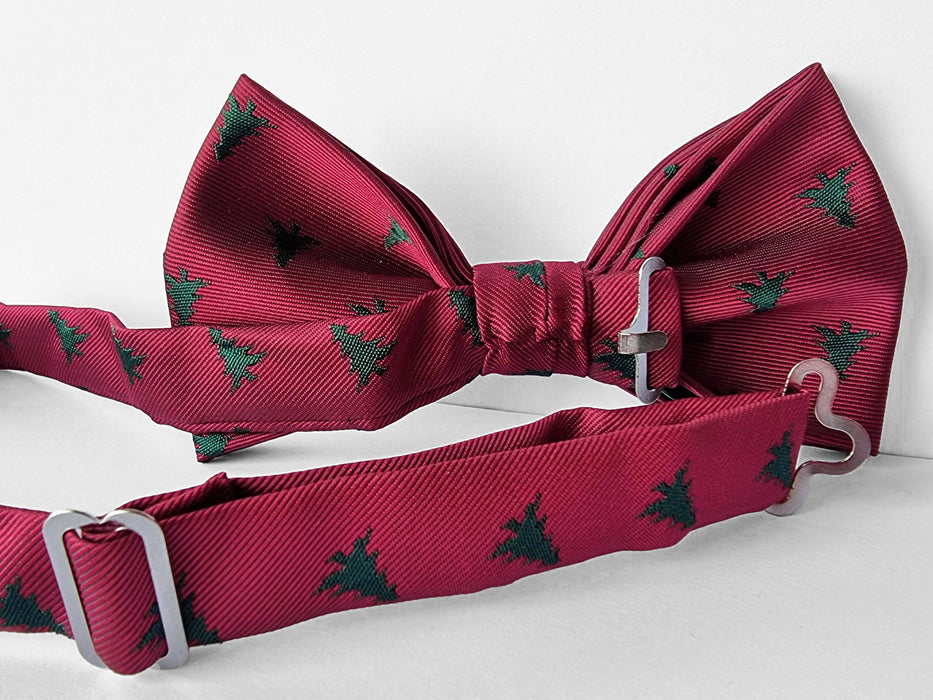 Bowtie ”Bordeaux med julgranar”