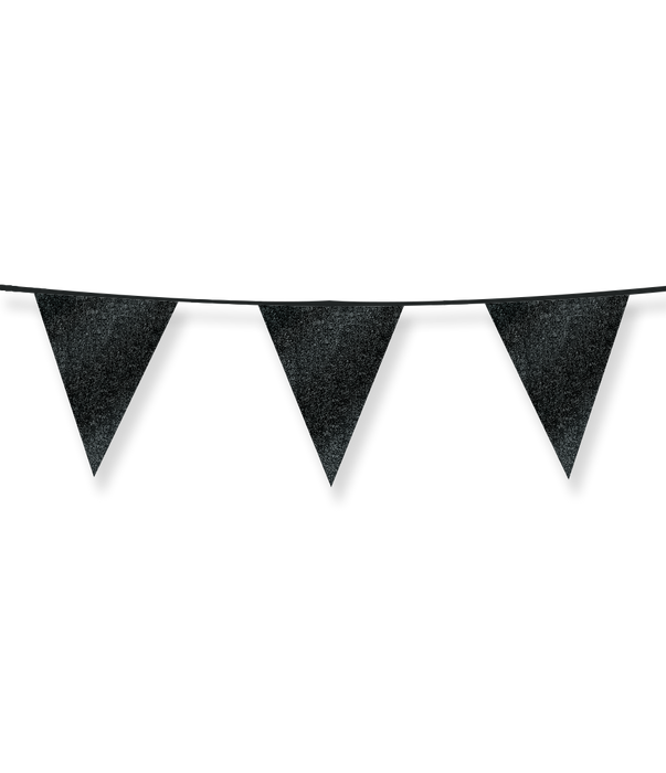 Glitterflaggor 16 x 20 cm - Svart
