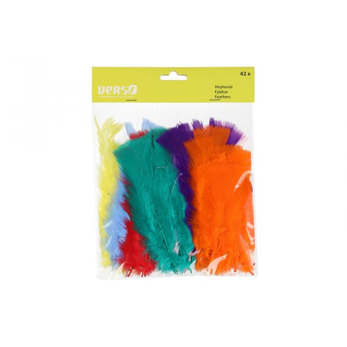 Verso Koristehöyhenet rautalangalla värimix 42 kpl