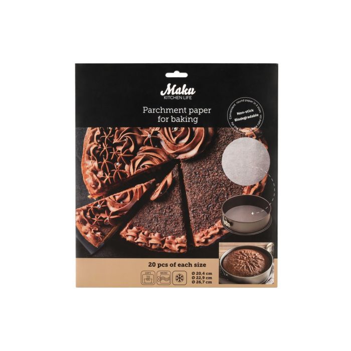 Maku Kitchen life Suojapaperisetti leivontaan 3 kokoa 60 kpl