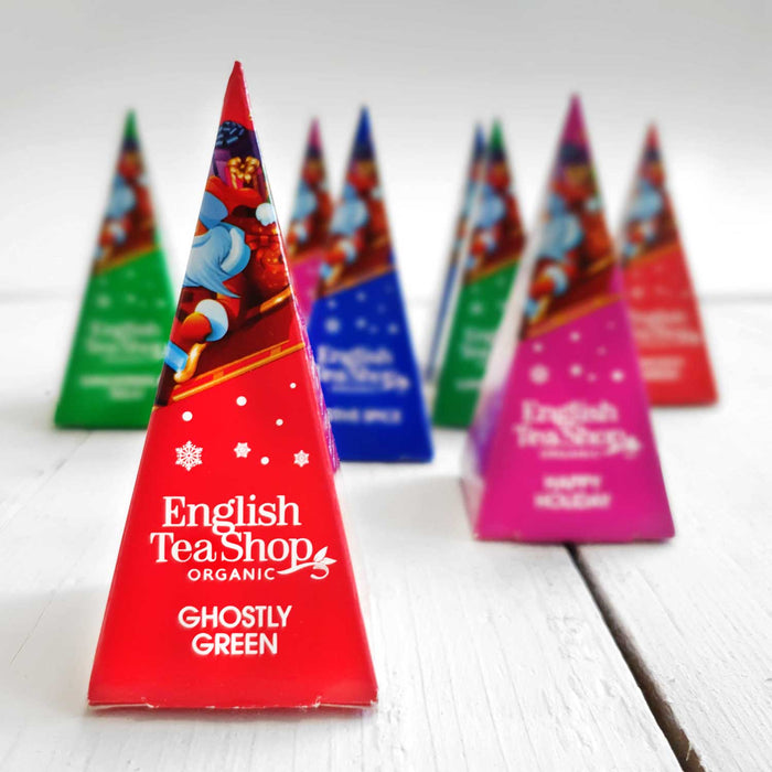 ETS - Te Gåva med Rosett "Vinterkollektion, röd", EKO, 12 Pyramidpåsar