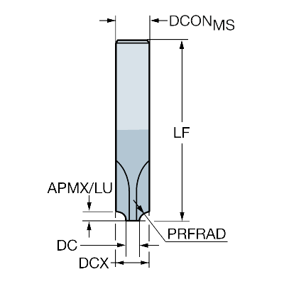 1U000-0800-600-XA 1620 CoroMill® Dura solid carbide end mill for chamfer milling - Primica Tools