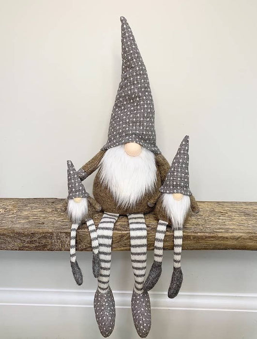 Stor Beige Tyg Sittgonk, 53cm