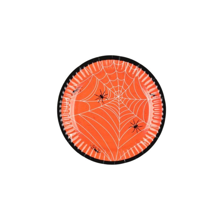 Festi Halloween kertakäyttölautanen hämähäkin verkko 18 cm 6 kpl