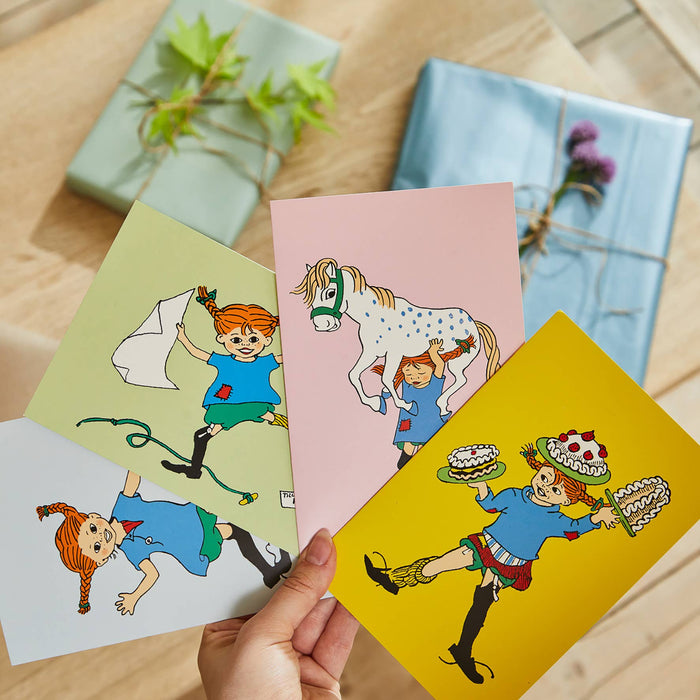 Pippi - Vykort med Kuvert - Gul