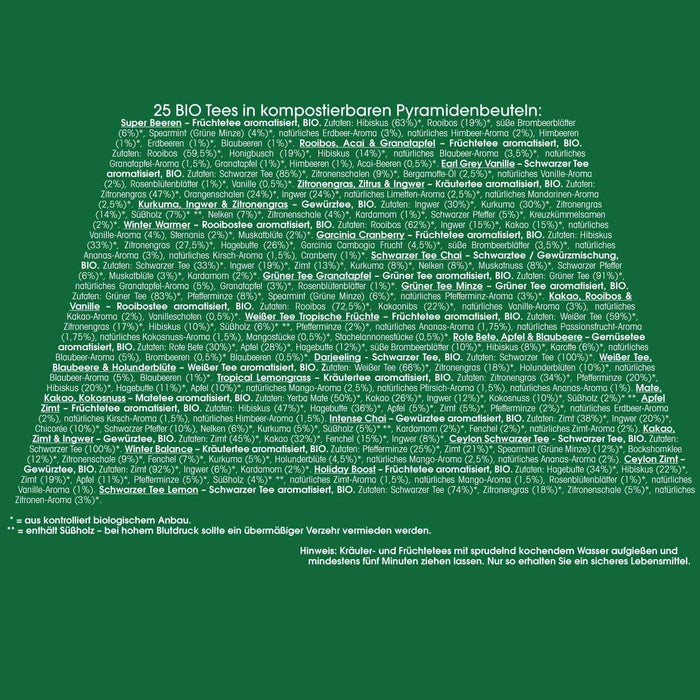 ETS - Te Adventskalender "Mosaik grön", EKO, 25 Pyramider