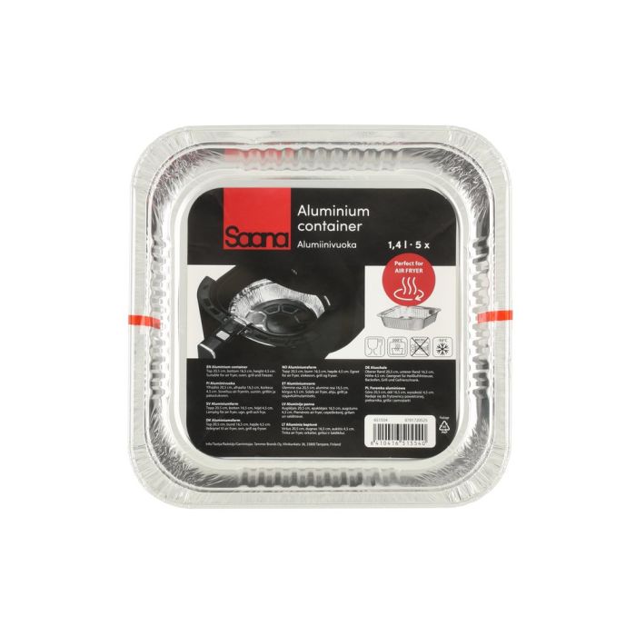 Saana Alumiinivuoka neliö 1,4 L 5 kpl