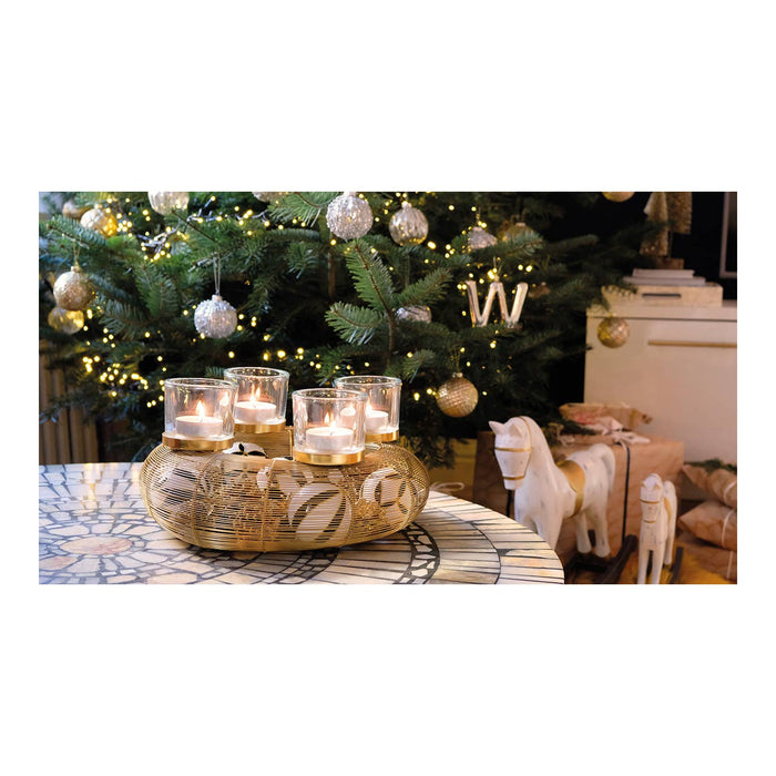 Julgranskula Glitter i glas, 4-pack, Silver Ø8cm