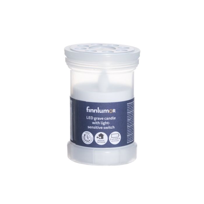 Finnlumor LED-hautakynttilä hämäräkytkimellä