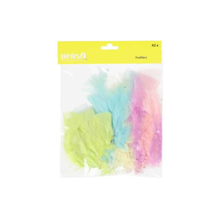 Verso Koristehöyhenet rautalangalla pastellivärimix 42 kpl pakkaus