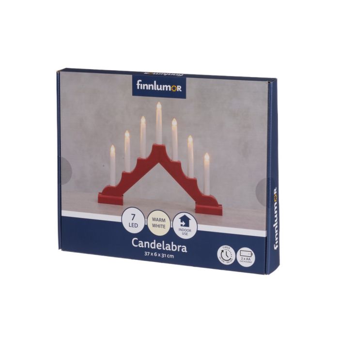 Finnlumor Kynttelikkö 7-haarainen Birgitta punainen