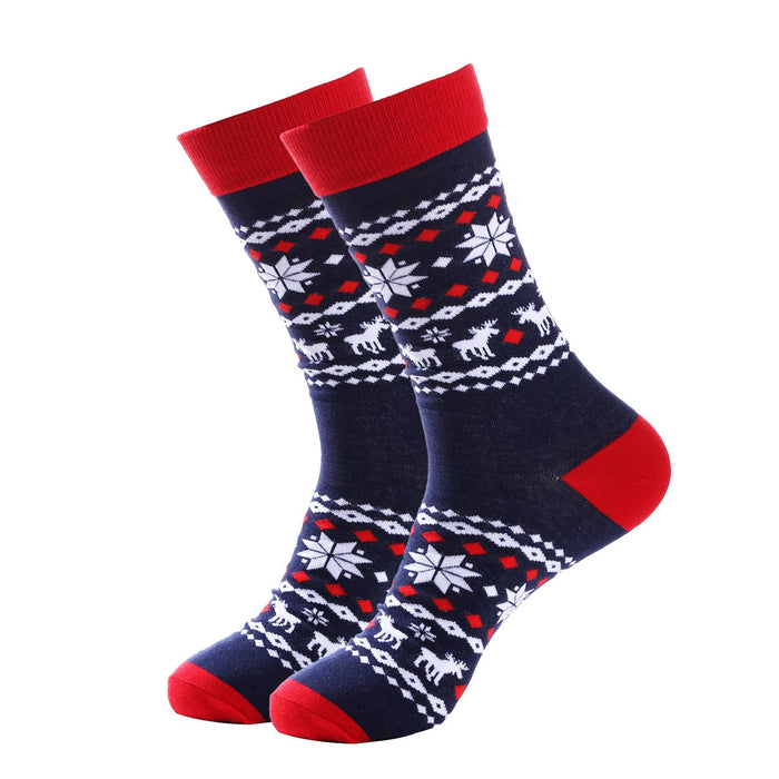 Strumpor "Blå & röda med julsymboler"