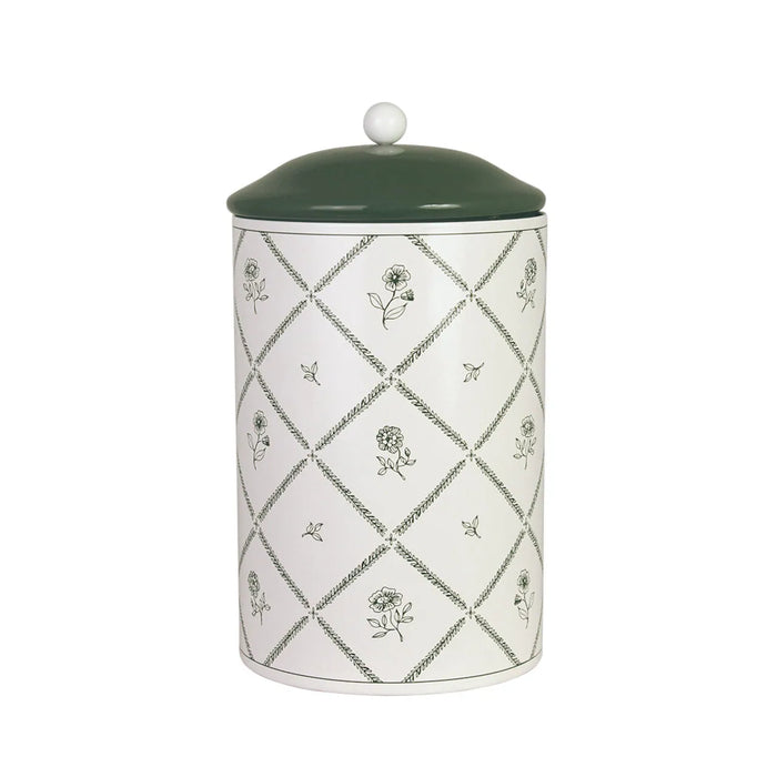 Plåtburk Lovisa Grön/Vit Stor