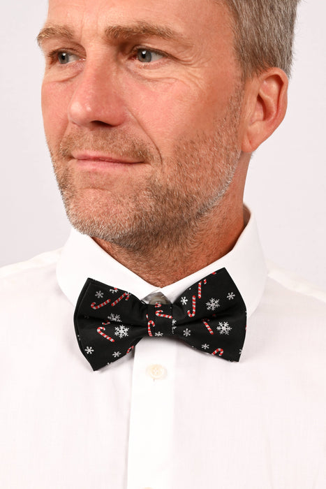 Bowtie ”Svart med godisrotting och snöflingor”