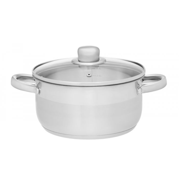 Maku Kitchen life Basic Kattila terästä lasikannella 3 L 20 cm