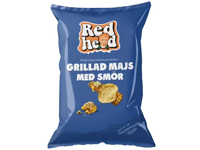 Redhead Chips Grillad Majs med Smör 150g