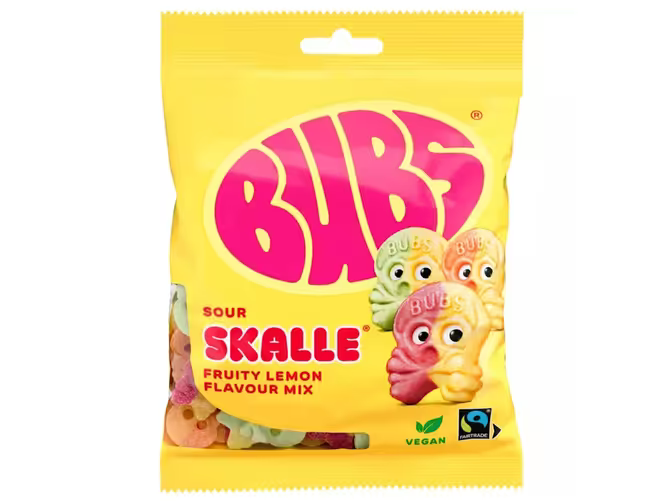 Bubs Sour Skalle Fruity Lemon Mix 90g