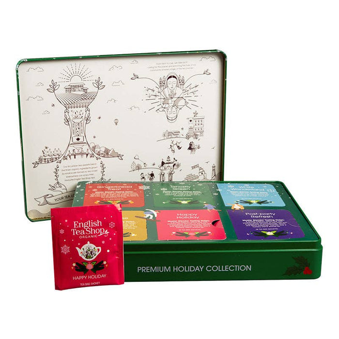 ETS - Te-present i metallburk "Vinterte-kollektion" Grön, EKO, 36 tepåsar