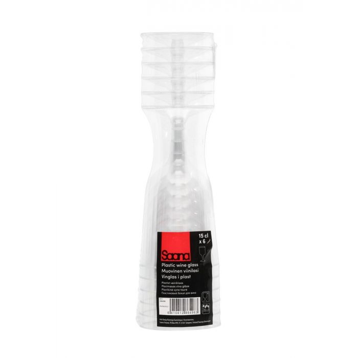 Viinilasi muovinen kirkas 15 cl 6 kpl - Primica Tools