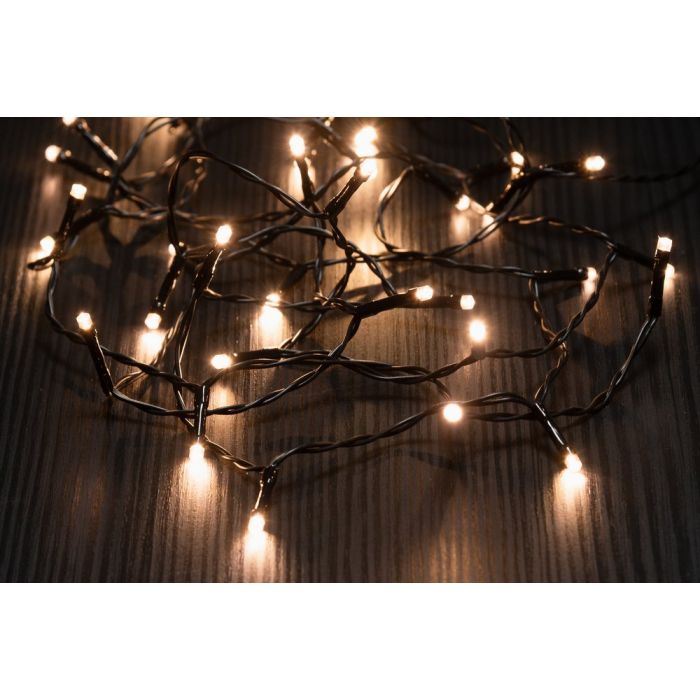 Finnlumor Valoketju 120 LED lämmin valkoinen musta johto