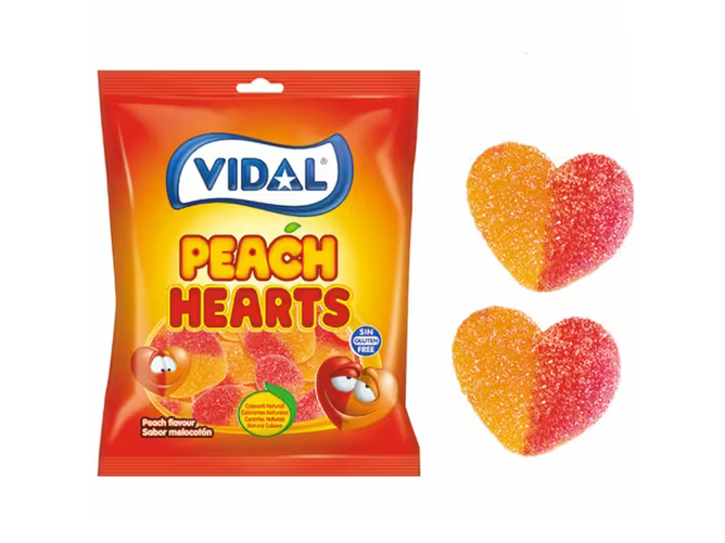 Vidal Peach Hearts 100g