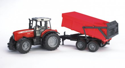 Bruder Massey Ferguson 7480 traktori kippiperävaunulla