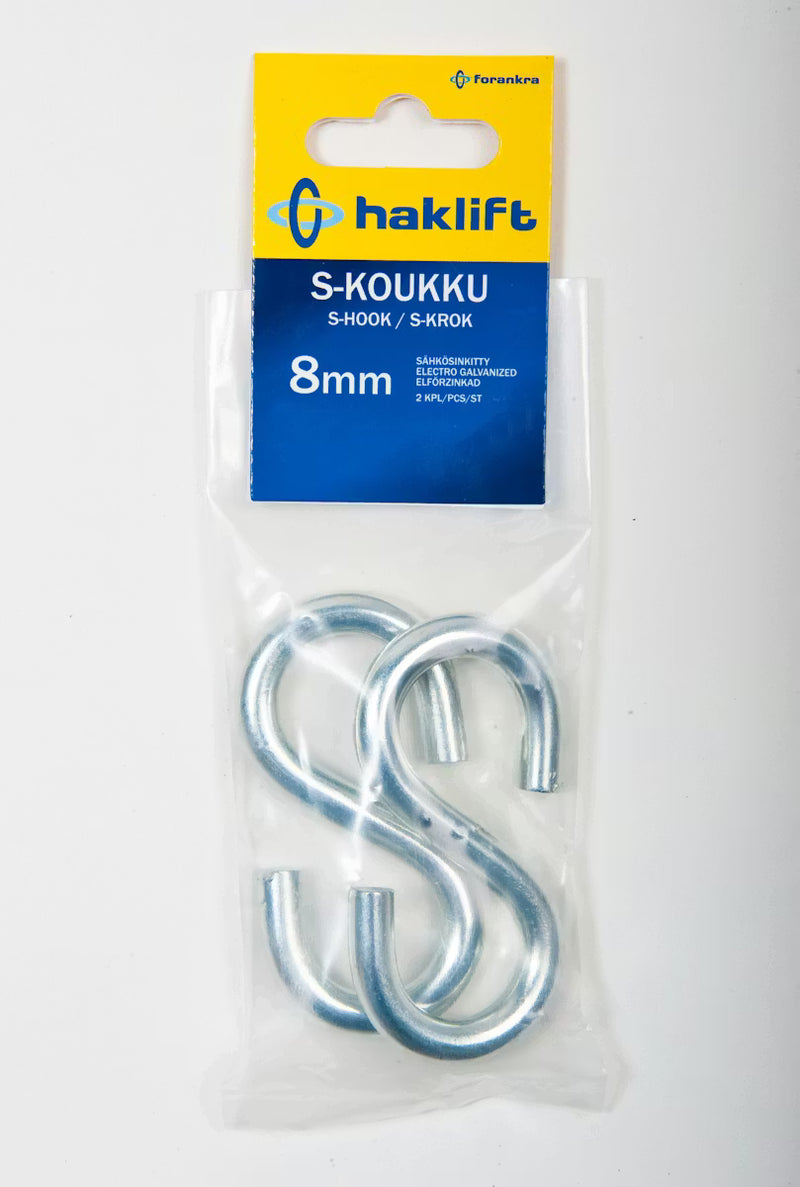 S-Koukku 4 mm | IP-pakattu | Pakkauskoko 5 kpl