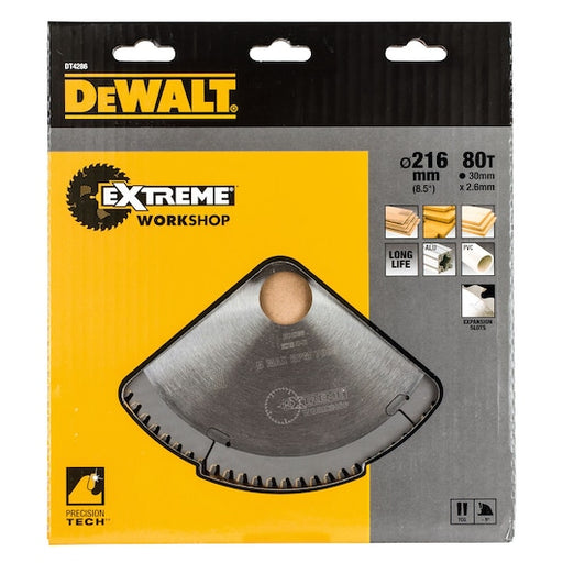 DT4286-QZ Extreme 216x30mm 80T - Primica Tools