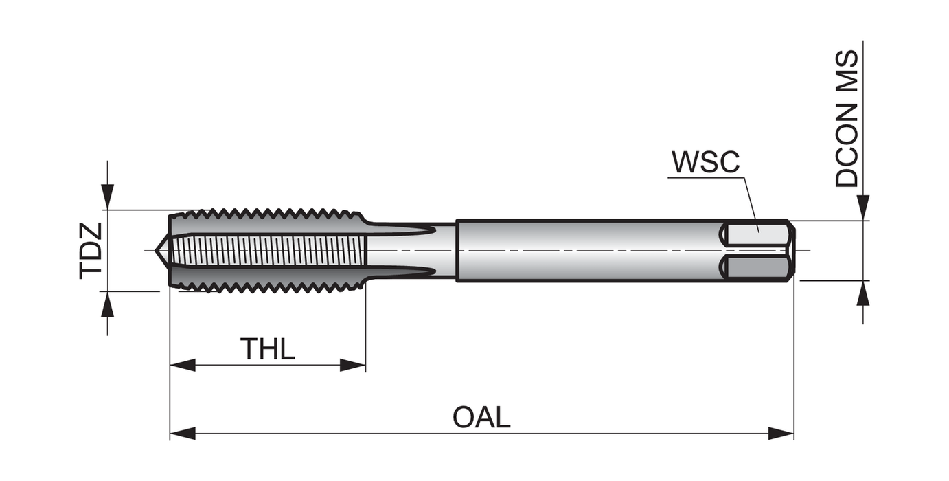 E101 HSS Käsikierretappi DIN352 Vasenkäteinen - Primica Tools