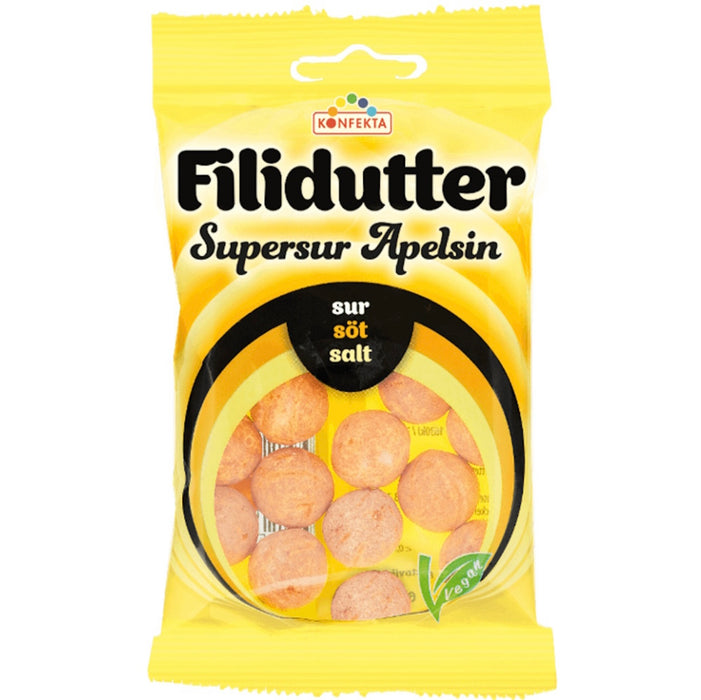 Konfekta Filidutter Supersur Apelsin 65g