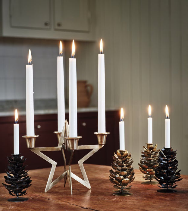 Ljusstake Stjärna Antik Mässing