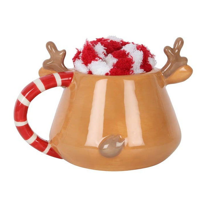 Christmas Reindeer Mugg och Strumpor Set