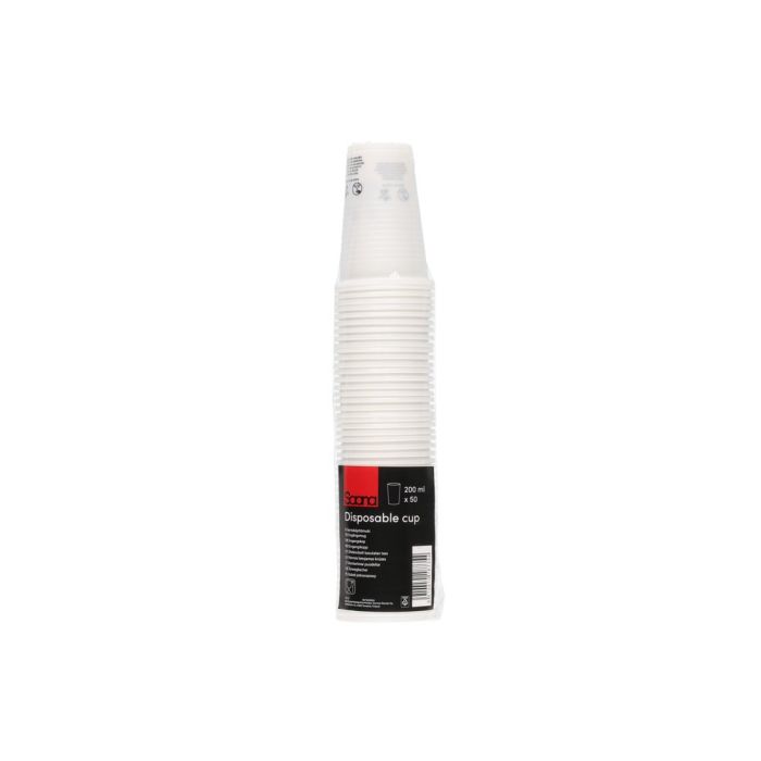 Saana Kertakäyttömuki muovi valkoinen 200 ml 50 kpl