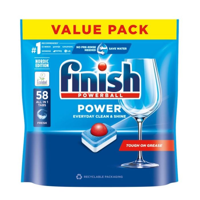 Finish Power konetiskitabletit 58 kpl all in one