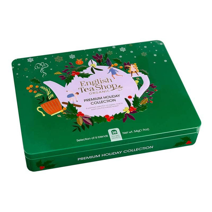 ETS - Te-present i metallburk "Vinterte-kollektion" Grön, EKO, 36 tepåsar