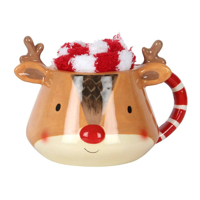 Christmas Reindeer Mugg och Strumpor Set