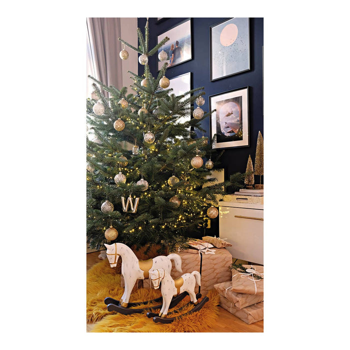 Julgranskula Glitter i glas, 4-pack, Silver Ø8cm