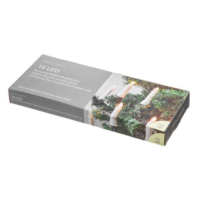 Finnlumor Kuusenkynttilät 16 kpl LED ulkokäyttöön