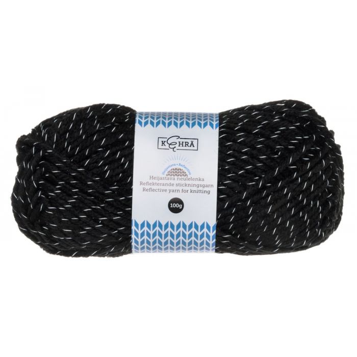 Kehrä Neulelanka heijastava musta 100 g