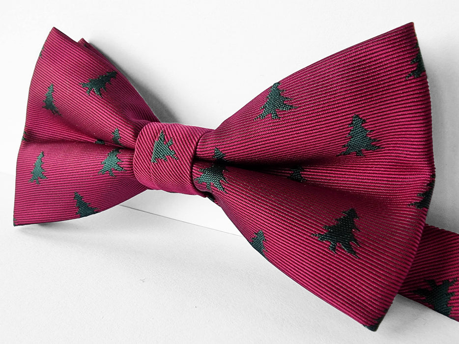 Bowtie ”Bordeaux med julgranar”
