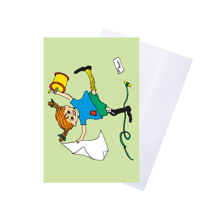 Pippi - Vykort med Kuvert - Grön