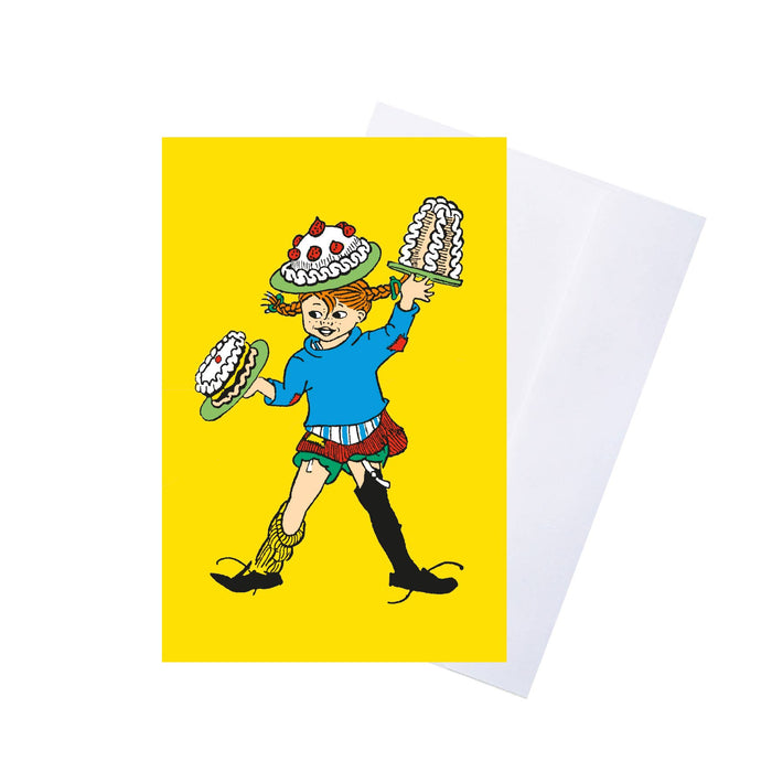 Pippi - Vykort med Kuvert - Gul