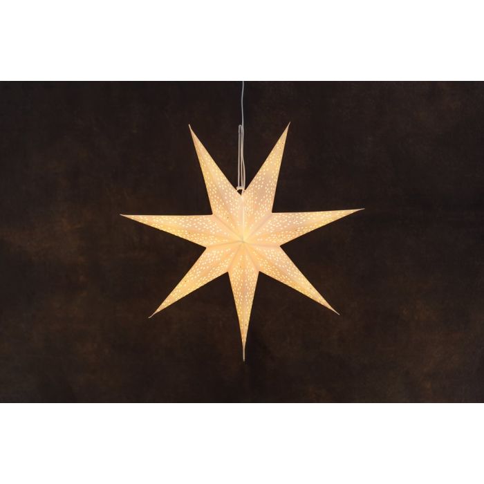 Finnlumor Paperitähti 7 sakarainen valkoinen 75 cm