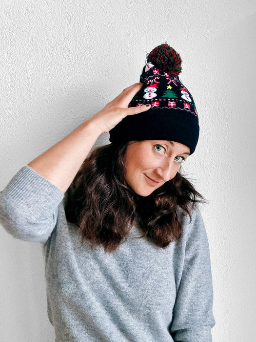 Blinkande mössa ”Black Christmas Motiv”