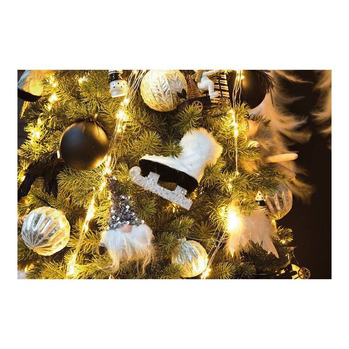 Julgranskula Glitter i glas, 4-pack, Silver Ø8cm