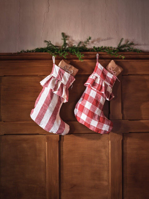 Julstrumpa Ida Rand Röd/Vit